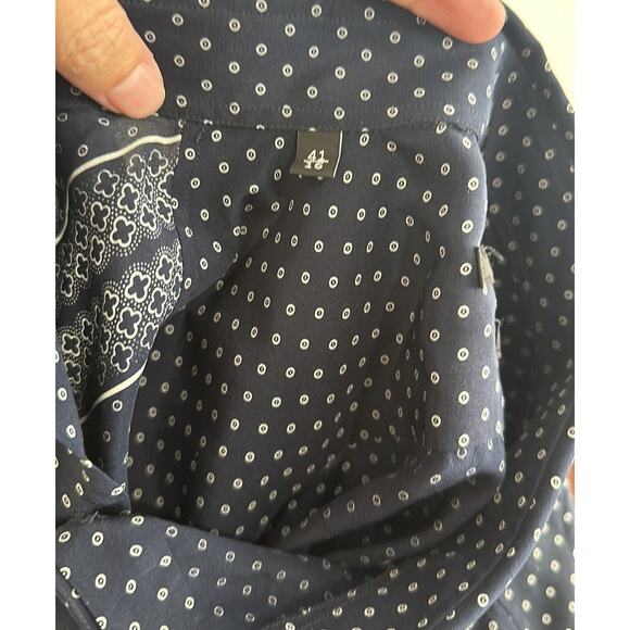 Gucci Silk Shirt Blue w/ Tile design size IT 50 Slim fit Button front - Picture 11 of 11